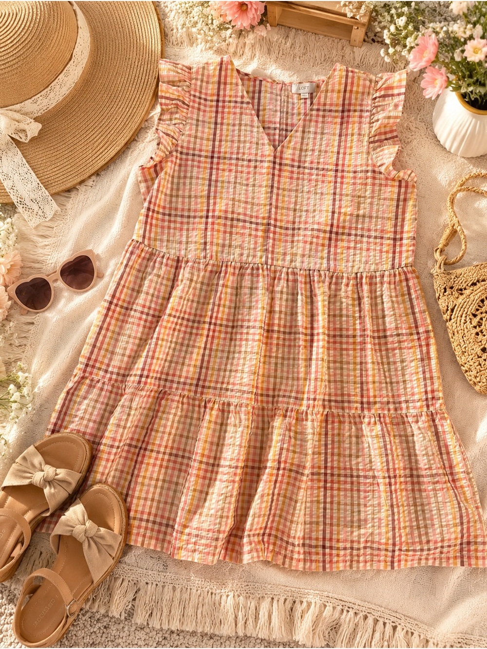 Plaid Tiered Sundress